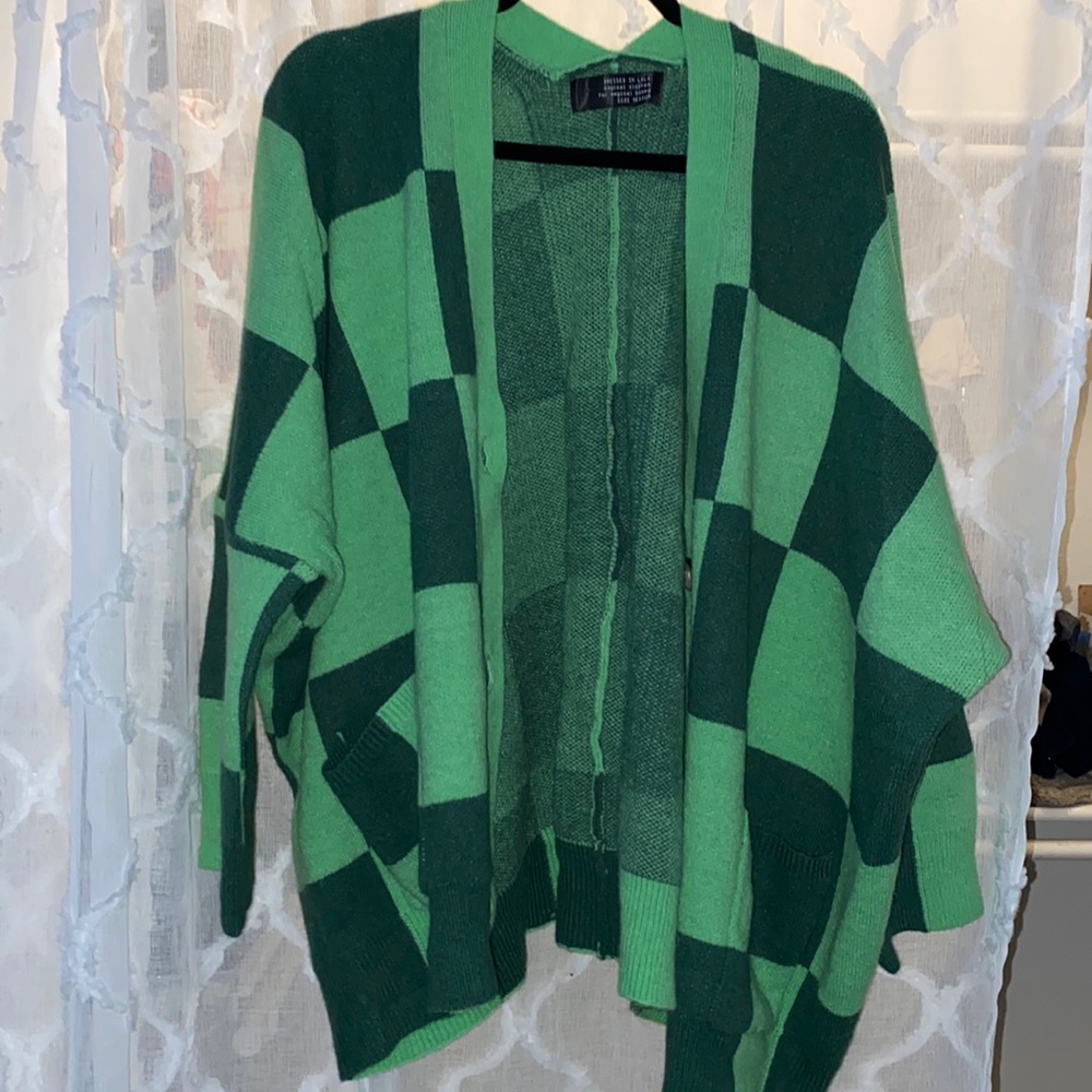 Dressed in lala checkered cardigan